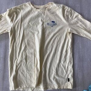 Billabong Kids Long Sleeve Tee in Cream with Blue Logo